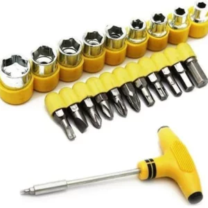 24pcs T shape screwdriver set Batch Head Ratchet Pawl Socket Spanner hand tools