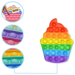 4476 Ice Cream Softy- Fidget Popping Sounds Toy, BPA Free Silicone